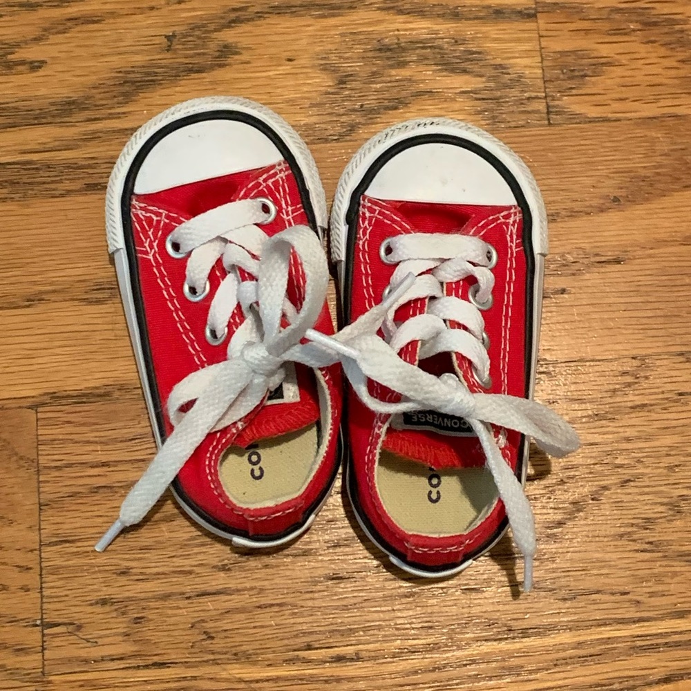 Toddler red Converse in almost brand new condition